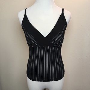 Small Forever 21 Tank Top Striped Cami Shirt Black